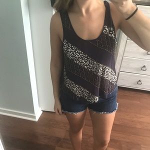 Semi sheer sequined tank